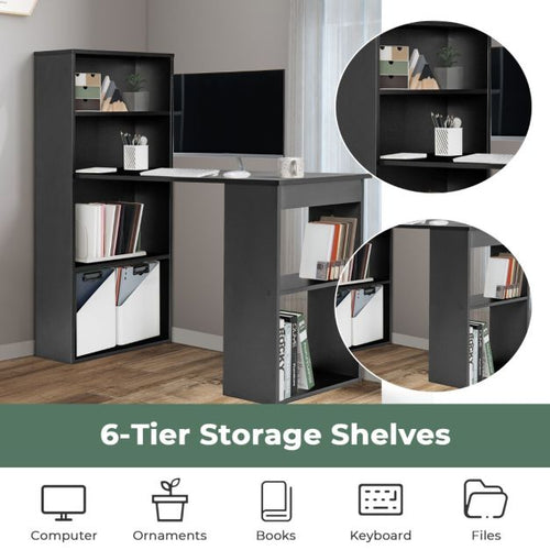 Coast Computerbureau - 6 Niveaus - 90 kg Draagvermogen - Incl. Boekenkast - 122 x 51 x 122cm - Zwart - 00cbe4d8b72f34d8fa2215f6bfd5508bdc5dc45c_computerbureau_bureau_met_opbergruimte_8.22_11694_5_f21211c4-f69a-43bb-9fe8-51ec13530609