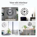 Goliving Wandklok Industrieel – Stil uurwerk – Moderne wandklok – Metaal – Ø 60cm – Zwart - 01366f04-3e75-442f-a52f-d75a73b33fee_84095d82-a488-4638-b246-42c57a78e7bf