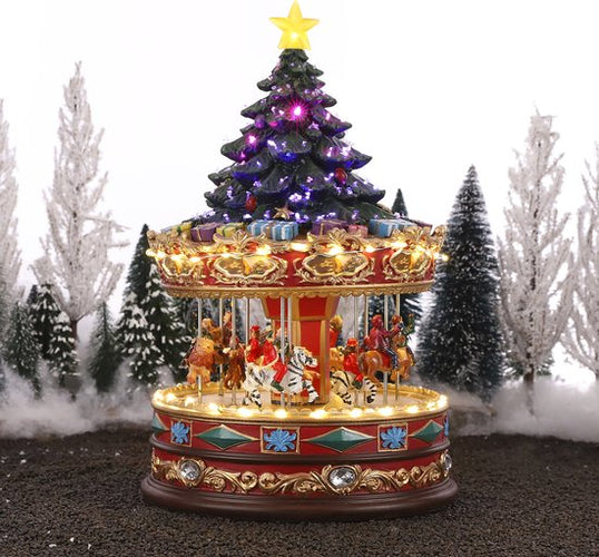 LuVille Kerstdorp Miniatuur Carrousel met Kerstboom - L22 x B22 x H35 cm - 049ef0872b8524b2a6627fad853b5678821194cc_Enriched_product_image_7e7e2281-b627-4bce-869d-f8cb463157de