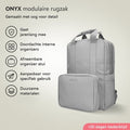 ONYX Rugzak 20L met Laptopvak - Afneembare Organizer etui - Dames en Heren - Laptoptas - Schooltas - Rugtas - Grijs - 05a97375-69d5-49b0-a521-04117890cf9a
