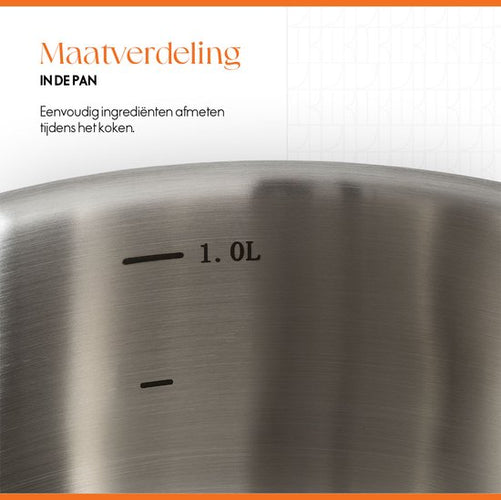 ELLE Gourmet Moderne RVS Kookpan met Deksel - Ø 16 cm - Kookpot - PFAS vrij - Inductie - 0833927c8e694fd0cfad40ed828004034c9e8b92_Enriched_product_image