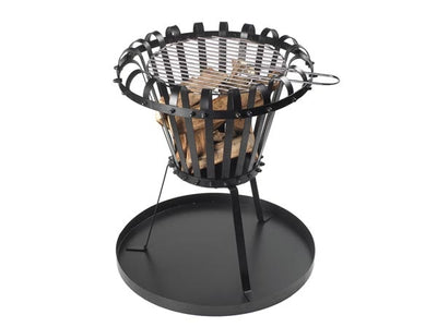 Perel Vuurkorf, met verchroomd grillrooster, bodemplaat, rond, 53.5 x Ø 50 cm, gecoat metaal, zwart - 0b706537-ac06-4c80-ad13-da8a049c27d1_fa1a0344-126f-4e5e-b1fe-bf49f51dec48