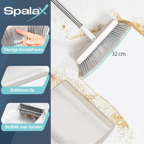 Spalax Stoffer en Blik met Lange Steel – Verstelbaar 90 -130cm – Ingebouwde Schoonmaaktanden - Bezem Binnen - Veger - Vuilblik met Borstel - 0cc0deafbb36f8c0ff5de68ac1b79237a1ed5b30_Enriched_product_image_e8e37d00-af96-4949-b716-405d170f2e7e