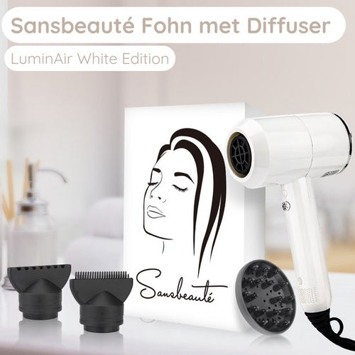 Sansbeauté® Föhn met Diffuser – Ionische Haardroger – Borstel - Reisföhn - 3 Opzetstukken - Krullen – Coolshot – 3 Standen – Haarföhn met Diffuser – Hair Dryer - 2000W - Wit - 0d329487718184162c4df06ad5adacd94ab56b1e_Enriched_product_image