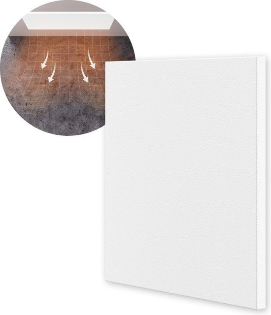 Ecosun Infrarood Verwarmingspaneel - Plafond & Wand Montage - Verwarming voor Woonkamer of Badkamer - Wit - 59x59 cm - 300 Watt - 102847c181c3e55e7bfe071fac74714da8eecab5_Enriched_product_image