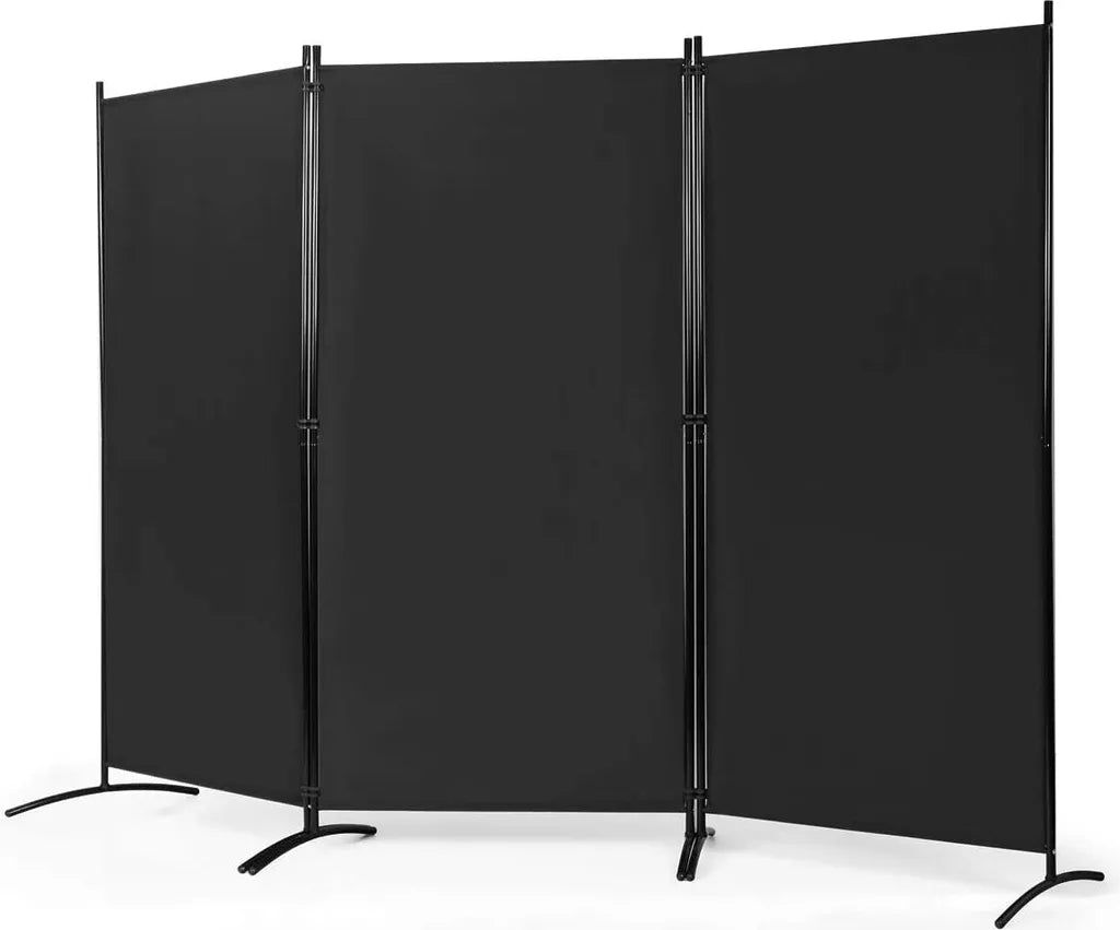 Coast 3 Panelen Roomdivider - Inklapbaar - 260 x 183 cm - Zwart - Polyester/Staal - 12c0900ddf9ff8d64be1a52455b76ffa06b1d23a_0e7d850f9c7f5ff0d8cfab14db30e8da_1_a6548722-66d8-43a6-a9be-c5b3c5511f3c