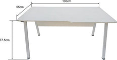 Computertafel bureau Stoer - industrieel modern - 130 cm breed - wit frame wit tafelblad - 148d53f6c18cdef227615a0fc4ae684a0b672cb9_Enriched_product_image