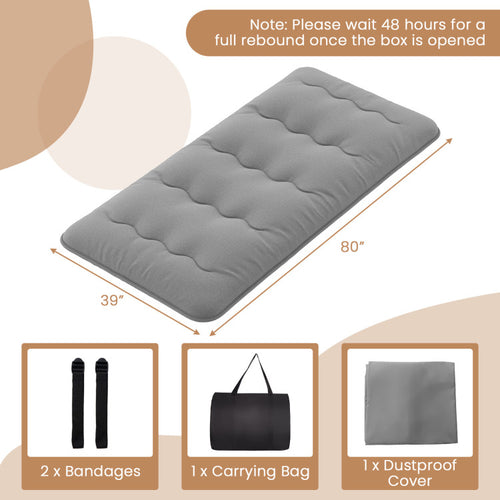 Coast Comfortabele Futon Matras Twin Size 80" x 39" - Grijs met Wasbare Hoes en Draagtas - 16f22ee8033ed9690ea086a9265121c6e1013ec1_Futon_Mattress_with_Washable_Cover_size_4_1