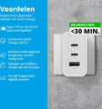 FlinQ 65W Snellader Adapter usb c - Snellader adapter - Snellader laptop - adapter universeel - PD GaN 2 USB-C & 1 USB-A - Wit - 1782f2d0362d08eb0c7395cb076ab21fe5c7e3c7_Enriched_product_image