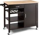 Coast - Verrijdbare keukentrolley met lade en wielen - 100 x 48 x 90 cm - Bruin - 19561497a79524a97ea99be20509067d8afb7d12_Enriched_product_image_9e9d15d1-9cfc-438f-a67b-72590fb234c7