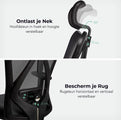 LifeGoods Ergonomische Bureaustoel - Office Chair - Volwassenen - Verstelbaar - Hoofdsteun - Zwart/Chroom - 1ac4622c-6bff-4a02-9862-01f4b4e09d0d