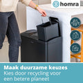 Homra Maxer Prullenbak Met 3 Vakken - 60L (3x20L) - 34 x 60.5 x 60.5 cm - Zwart - 1bf623f6-a89b-4836-9905-e1e113e79b10