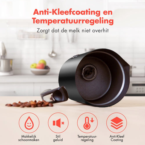 KitchenBrothers Elektrische Melkopschuimer - Voor Cappuccino en Latte - Handige Melkschuimer - Zwart - 1e8b0b68-3a85-45f2-949b-83b72b7672db