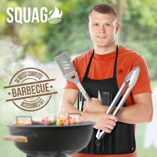 Squago BBQ accessoires XXL Set met Schort - Gereedschap - Gereedschapset Tang Borstel Mat - 225c332bb2e73bb9421f5839998b7699348d5bda_Enriched_product_image