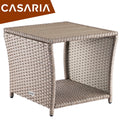 Casaria Polyrattan Bijzettafel - WPC Tafelblad 45x45x40cm – Beige - 246be1e5-a588-4bf6-8032-5d1d2e3a9ec6