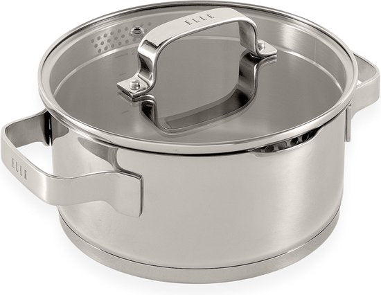 ELLE Gourmet Moderne RVS Kookpan met Deksel - Ø 20 cm - Kookpot - PFAS vrij - Inductie - 25213980f0246c9caf6e57a565560b2f3676960c_Enriched_product_image