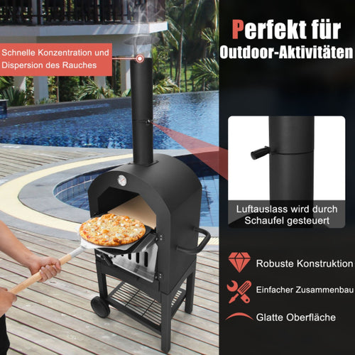 COAST Houtgestookte Outdoor Pizzaoven – Inclusief Pizzasteen en Schuif - Max. 350 ℃ - Zwart - 59 x 46 x 162 cm - 289501b1fd14fca927ab4d44235a8cb6cb3db0a9_78dce22cjpg_1_7c0ad069-9597-4f3b-8092-54f2fb8149a0