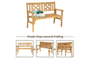 Coast Opvouwbare Houten Tuinbank - 120 x 56 x 90 cm - Natuurlijk - 2afceb0c-2df3-426e-bcb8-1c20e57ebc37