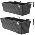 Casaria Polyrattan Bloembak – 2 Stuks Incl. Ophangbeugels – Zwart - 2df6b4fb1c767e986c0e13e4af5cecdd84f8db94_Enriched_product_image