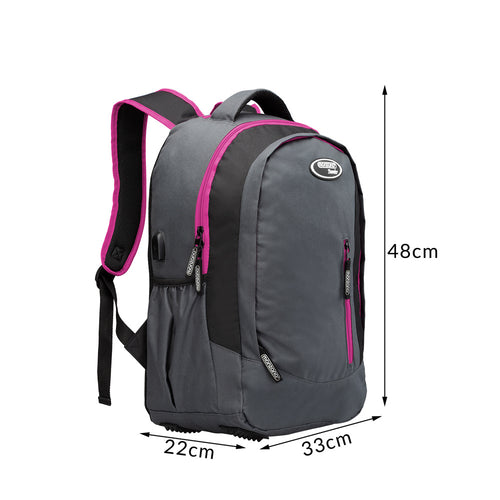 Rugzak voor Laptop 34L met USB-poort en 15,6" Laptopvak– Grijs / Roze - 2e0a8c2c-8fff-41d6-bc5a-ca4bd6ccc69a_cc7ea49e-5dbe-4d3f-a878-81fd31b48580