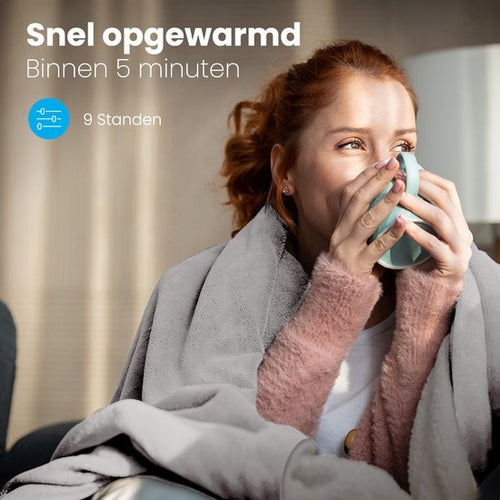 Auronic Elektrische Deken - Warmtedeken - 9 Warmtestanden - 1 Persoons - 160x120cm - Licht Grijs - 2f731fe2-25fb-4b9b-b011-19982a6db140