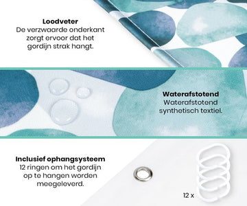 Loti Living Douchegordijn Anti Schimmel – Oceaan - Inclusief ringen – Waterdicht - Polyester - Douchegordijn 180x200 cm - 3239dc3c265a35ffaa488491757cc83c84cbbe0d_Enriched_product_image_903694ba-f8f2-4c1e-9aed-3752d981fe3a