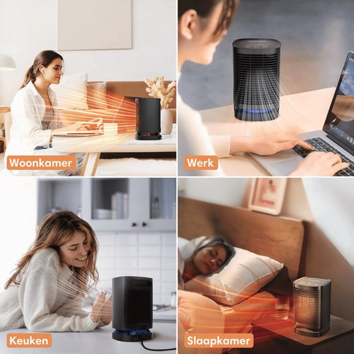 Vulpes Goods® Tech - Elektrische Kachel - Elektrische Verwarming voor Binnen - Ventilatorkachel - Keramische Kachel - Heater - 3 Standen - 950W - LED Indicatie - Roterend - Zwart - PRO versie - 3540f8303c64f02cd9146488d9bb95e4a052a0c2_Enriched_product_image