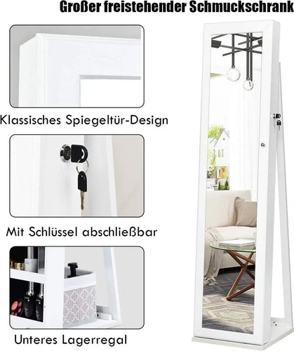 Coast Sieradenkast met Spiegel - MDF - 37 x 38 x 157 cm - Wit - 38fab649e13999effeff2bae1900b19d37096e57_2064d8c11d2a39f573b428d3e07e3a31_1