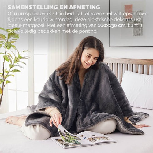 BREND BR-2220 Elektrische Deken en Poncho – Sherpa en Flanel Fleece Plaid – Warmte Cape - 160 x 130 cm - 9 Temperatuurinstellingen - Antraciet - 3aff2ef7b2d6f098b29b85f7d95585feff30ac56_Enriched_product_image
