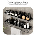 Goliving Doucherek Zonder Boren - Doucherekje- Badkamerrek 2 Laags - Hangend - Wandrek - RVS - Opbergrek - 40 x 14 cm - Zwart - 3c100b8b-4138-4f80-b9a1-cdf0d7e02e4d