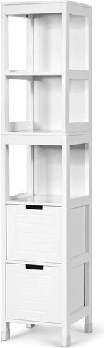 Coast badkamer hoge kast badkamer kast badkamer kast met 2 laden houten wit 30 x 30 x 144,5 cm - 3cab6864b86177850b78eebf45186021e22a123f_3aa48fe79efcb0af72adb35ea6b8b0f5_1