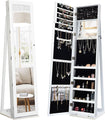 Coast Sieradenkast met Spiegel - MDF - 37 x 38 x 157 cm - Wit - 3e5ea4687adaf936f58372660e7a083a6609c8ea_Enriched_product_image
