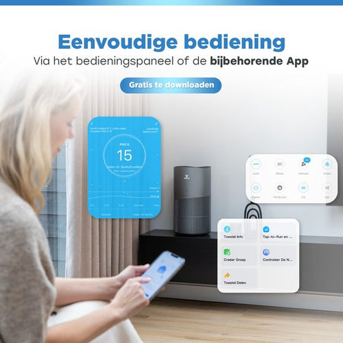 Vibrix PureFlow70 Pro luchtreiniger - 150 m² - Automatische stand + 6-in-1 filtersysteem - Luchtkwaliteitsindicator - Ionisator - Luchtfilter - Air purifier met HEPA-filter - 3edc35665fc2395911ce92f0f9eec81cd5068bb7_Enriched_product_image