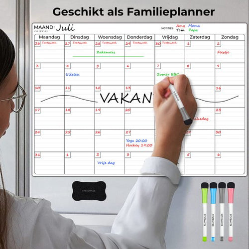 Systemyze Maandplanner Whiteboard – Magnetisch Planbord – Magnetische Weekplanner – Inclusief Markers & Wisser – A3 Formaat - 3fc11688a3e0c2d49362ae312fd3fe5cc04e4329_Enriched_product_image