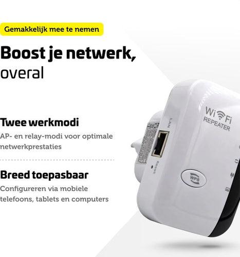 Garpex® WiFi Versterker Stopcontact - Sterk Signaal - 300Mbps - Inclusief Ethernet Kabel - Repeater - 300Mbps - 413557f2a9478b8bd2d627d0b700511ffe2b3c46_Enriched_product_image_a17de05f-30c3-4293-b49a-4bef455caf4e