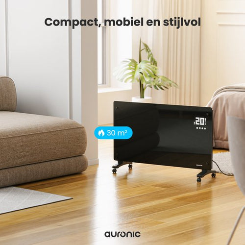 Auronic Elektrische Kachel – Convectorkachel met Thermostaat en Afstandsbediening - Glazen Paneelverwarming - 2500W Heater - Zwart - 43c380e3d598f832455d3cc46d1b86a8ec44c277_Enriched_product_image_d9784e80-ef31-460e-9a6c-119a32bf14f2