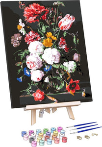 Rubye® Schilderen Op Nummer Volwassenen – Bloemen in Vaas – Met Frame, Schildersezel en Penselen – Canvas Schildersdoek - Kleuren op Nummer - 40x50cm - 440ccae6-997c-47dc-bf79-d9da406fa447