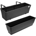 Casaria Polyrattan Bloembak – 2 Stuks Incl. Ophangbeugels – Zwart - 44950dabca977233b2cd1eb2b17cfe95338c9a47_Enriched_product_image