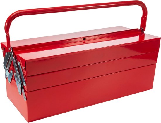 Toolland Gereedschapskist, metaal, uitklapbaar, 5 vakken, rood, 530 x 200 x 200 mm - 44c2fc95692bdc3581a10bf2ebbc3186b3440067_Enriched_product_image_3ec212b5-589f-485b-b4c8-f69f99d3bd3b