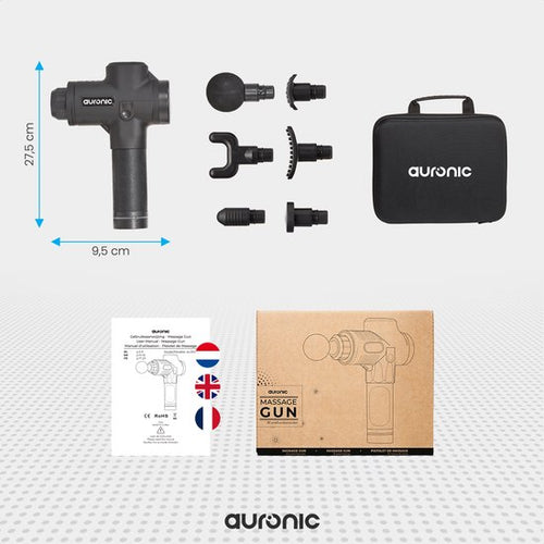 Auronic Massage Gun - Sport en Relax Massage - Massage pistool - 6 Opzetstukken - 30 Standen - Professioneel Massage Apparaat - Zwart - 465b4d40bc7fb9864da74af2ed1f0707ee4b5b1f_Enriched_product_image_35629dae-816e-4ade-82fe-eee1d576ccf5