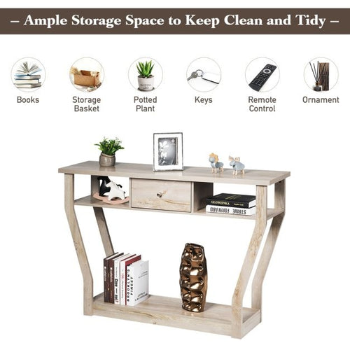 Coast Console Tafel met Lade en Plank - 3 Laags - Modern - 47b7c6e0-0b88-4a2f-9ffd-90f3e24f8adb_fbde8758-ea0f-4fb2-a744-caec5f3f1be7