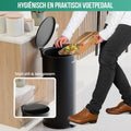 Avalo Pedaalemmer Prullenbak 30L - RVS Zwart - Soft Close - Pedaalemmer 30 Liter - Prullenbak 30 Liter - 4b9d0373d755c92776a946751684aa7ddf98cdeb_Enriched_product_image_cb09cdc0-8f6f-4d81-a05c-c80c78b1866c