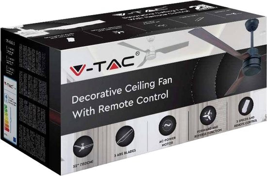 V-TAC VT-6552-3 Plafondventilator - AC - Motor - Brons - 65 Watt - 4f91a09a2e264787aed38ca943b534989c7361bb_Enriched_product_image