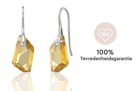 Yolora Dames Oorbellen Druppel met Kalpa Camaka Kristallen - Zilver/Goud kleurig - 18K Witgoud Verguld - Cadeauverpakking - 50b219c4-c028-4dc7-ae0b-91d0529d8148