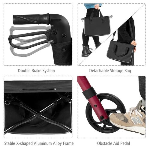 Coast Opvouwbare Aluminium Rollator Walker met 4 Wielen, Rood – 54 x 74 x 82-95 cm - 5268f96e9462aaa1fcdfcdc3a7aabd88a6f5d17a_81_74_1