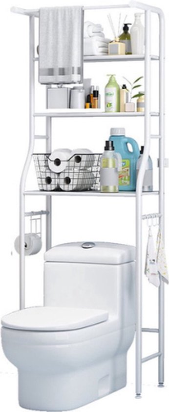 LBB - Toilet Ombouw - Ruimte besparend - WC - Kast - Meubel - 3 planken - Wit - Toilet - Kastje - Badkamer - Toiletkastje - 52a6b8b33eb2609916738bd7ac216c0f7498272b_Enriched_product_image_1cf68a1a-3bc7-4a26-a181-2183cf4a6d6e
