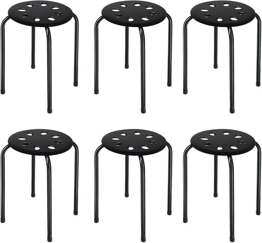 Coast 6-pack stapelbare metalen krukken met een X-vormig metalen frame ronde stoel zwart - 52ca65be565e2cc7d57b3320c2d26c7614b2c339_71D0ui4IVzL._AC_SL1500__1