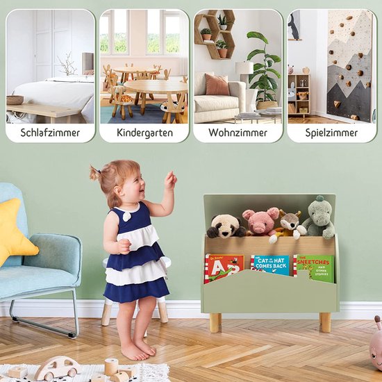 Coast speelgoeddoos opbergkist gemaakt van hout met plank voor speelgoed voor kinderen groen - 53e654347db581f6f07c4a153ac5bdb07360bade_Enriched_product_image