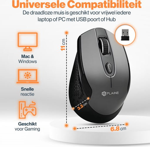 Ergonomische Muis Draadloos - Gaming Muis - Draadloze Muis - USB Connect - Incl. Geruisloze klik - Incl. USB C opzetstukje - Incl. Batterijen - Zwart - 53f15db29dcc070736f269d6ce57026e8ce57797_Enriched_product_image_19dd0410-e4ae-4277-b2bb-f8a1ddeb95a5