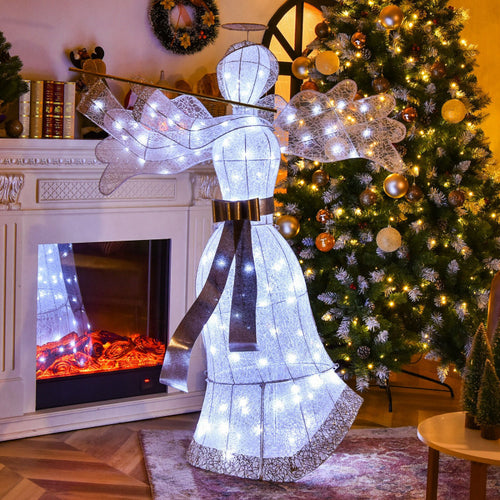 Verlichte Engel Kerstdecoratie – 150 cm Hoog – Wit en Goud – 100 LED Lampjes – Voor Binnen en Buiten - 5797c39a8aece9fa7172fc4f63677ad9e2d9f01d_2____23_1